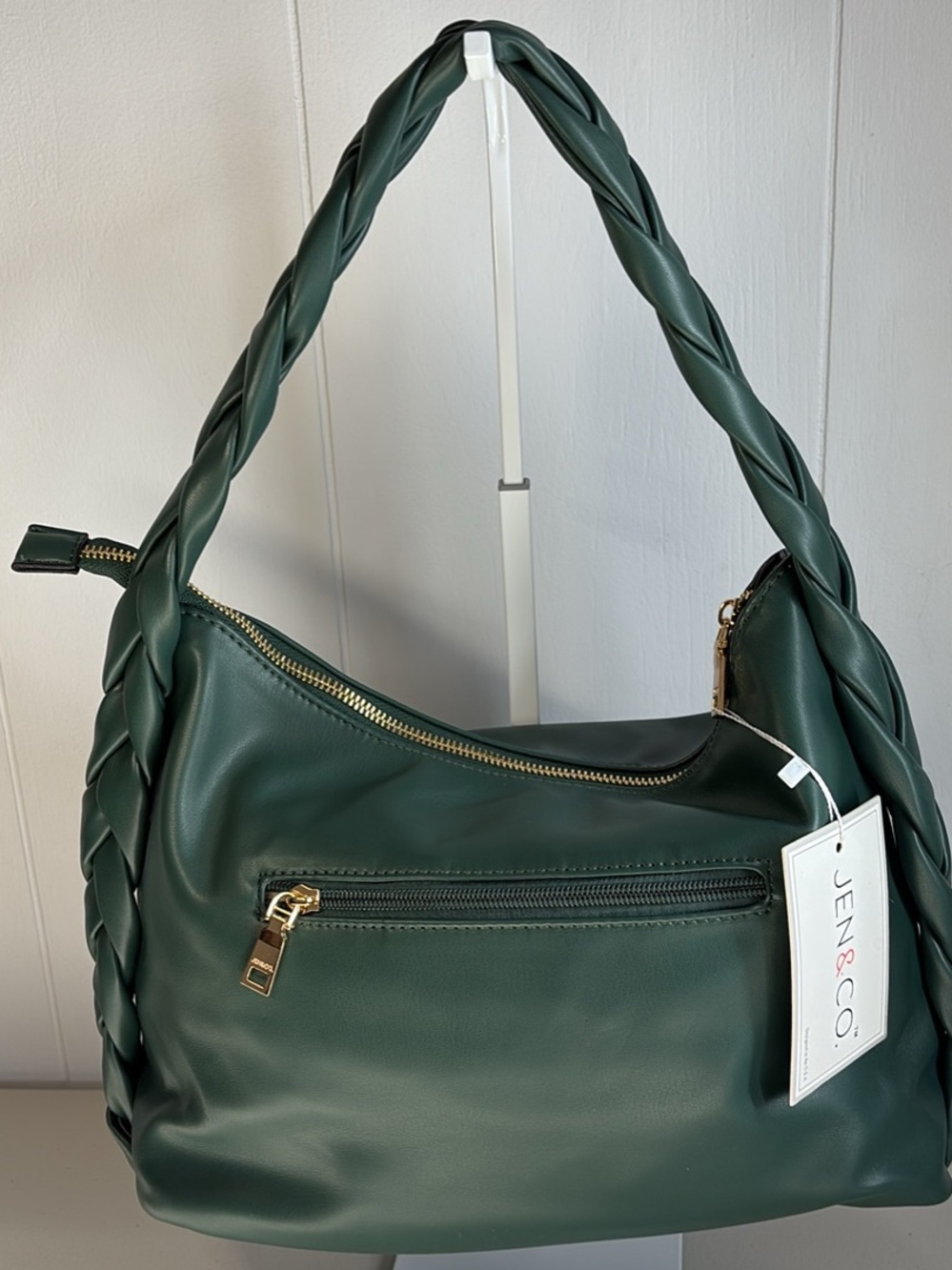 Delilah Vegan Knotted Hobo bag in a green